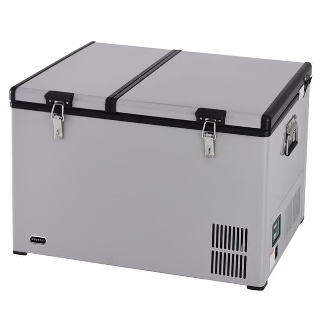 Whynter 90 Quart Dual Zone Portable Fridge/Freezer with 12v Option and Wheels