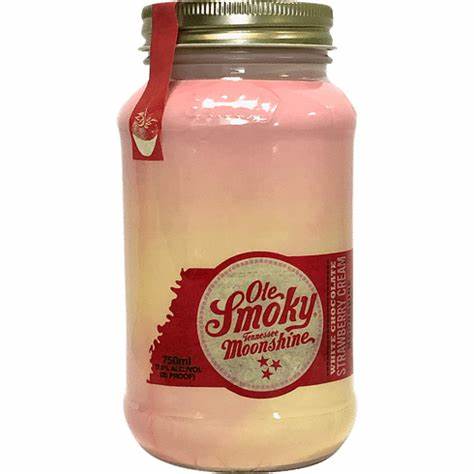 72f641fe11822cb3cceaebd49f2d669159daba1e745ccaeccf600323bd9605f6 Ole Smoky Moonshine White Chocolate Strawberry Cream - 750ML - Image 1