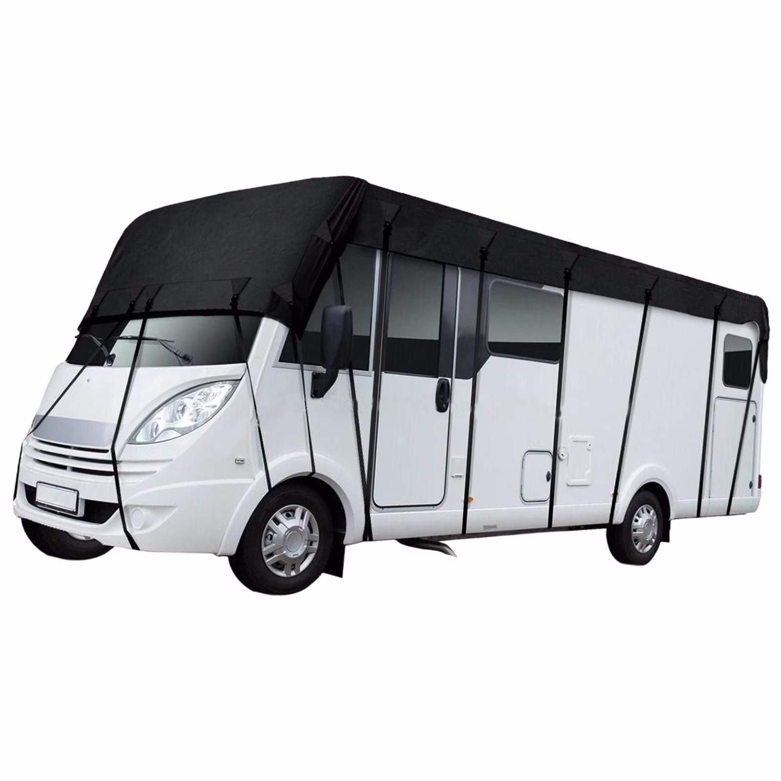 Portable RV Roof Cover Water Motorhome Tarpaulin Protective Wind Collapsible Dust for Travel Trailers 6.5m x